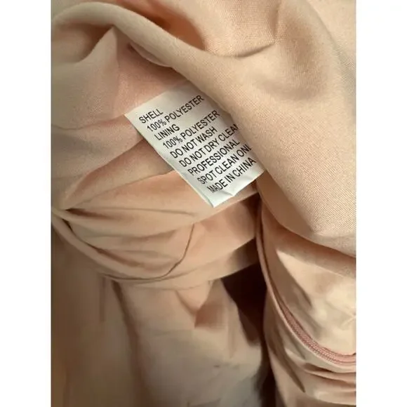 La Femme NWT Blush Pink Ruffled Off Shoulder Fit & Flare Dress- Size 4 - Picture 11 of 11